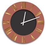 Ficha técnica e caractérísticas do produto Relógio de Parede Premium Cobre Metálico com Relevo em Acrílico Espelhado Dourado e Preto Ônix 50cm Grande
