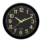 Ficha técnica e caractérísticas do produto Relógio de Parede Preto e Dourado Lush 9399 Mart