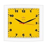 Ficha técnica e caractérísticas do produto Relógio de Parede Quadrado Alpha Branco Amarelo