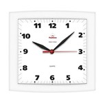 Ficha técnica e caractérísticas do produto Relógio de Parede Quadrado Alpha Branco Classico