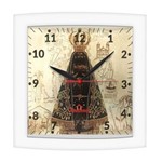 Ficha técnica e caractérísticas do produto Relógio de Parede Quadrado Alpha Branco Jubileu 300 Anos Nossa Senhora Aparecida