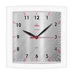 Ficha técnica e caractérísticas do produto Relógio de Parede Quadrado Alpha Branco Moderno