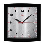 Ficha técnica e caractérísticas do produto Relógio de Parede Quadrado Alpha Preto Moderno
