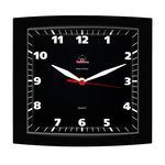 Ficha técnica e caractérísticas do produto Relógio De Parede Quadrado Alpha Preto Preto