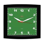 Relógio de Parede Quadrado Alpha Preto Verde