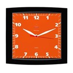 Ficha técnica e caractérísticas do produto Relógio de Parede Quadrado Alpha Preto Vermelho