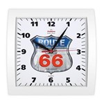 Ficha técnica e caractérísticas do produto Relógio de Parede Quadrado Branco Route 66