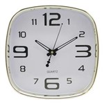 Ficha técnica e caractérísticas do produto Relógio de Parede Quadrado Cromado - 30x30 Cm