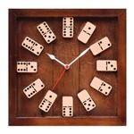 Ficha técnica e caractérísticas do produto Relógio de Parede Quadrado - Jogo Dominó - Karin Grace