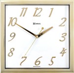 Ficha técnica e caractérísticas do produto Relógio de Parede Quadrado Moderno Herweg Dourado