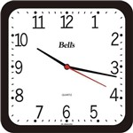 Ficha técnica e caractérísticas do produto Relogio de Parede Quadrado Preto 21,3cm. Unidade 2.004.001-pto - Bells - Bell'S