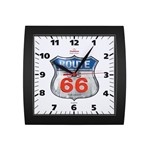 Relógio de Parede Quadrado Preto Route 66