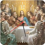 Ficha técnica e caractérísticas do produto Relógio de Parede Quadrado Santa Ceia