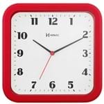 Ficha técnica e caractérísticas do produto Relógio de Parede Quadrado Vermelho 23 Cm Herweg 6145 044