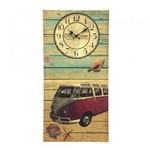 Relógio de Parede Quadro Kombi Verde Vintage 60 Cm - Espressione