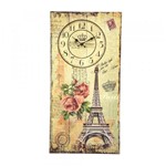 Relógio de Parede Quadro Torre Eiffel Grand Hotel Paris 60 Cm - Espressione