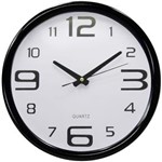 Ficha técnica e caractérísticas do produto Relógio de Parede Quartz Preto Redondo 30cm