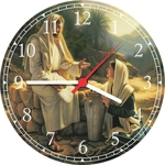 Ficha técnica e caractérísticas do produto Relógio De Parede Quartz Religião Jesus Cristo Bíblia Casa Arte e Decoração 01