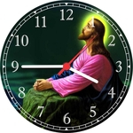 Ficha técnica e caractérísticas do produto Relógio De Parede Quartz Religião Jesus Cristo Bíblia Casa Arte e Decoração