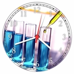 Ficha técnica e caractérísticas do produto Relógio de Parede Química Tubos de Ensaio Decoração
