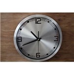 Ficha técnica e caractérísticas do produto Relógio de Parede Redondo 30 Cm Aço Escovado