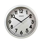 Relógio de Parede Redondo Branco 25 Cm - Código do Produto: 22383 - Bcs