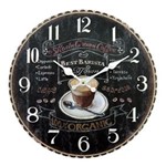Ficha técnica e caractérísticas do produto Relógio de Parede Redondo Café em MDF - 34x34 Cm