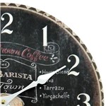 Ficha técnica e caractérísticas do produto Relógio de Parede Redondo Café em Mdf - 34x34 Cm