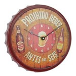 Ficha técnica e caractérísticas do produto Relógio de Parede Redondo Cerveja - The Home - Vermelho