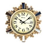 Ficha técnica e caractérísticas do produto Relógio de Parede Redondo Decorado com Moldura de Plastico Espelhado 20cm