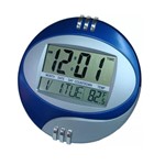 Ficha técnica e caractérísticas do produto Relógio de Parede Redondo Digital 4 em 1 Azul - Loja Capricho