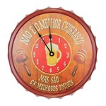 Ficha técnica e caractérísticas do produto Relógio de Parede Redondo em Metal Tampa de Cerveja