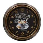 Ficha técnica e caractérísticas do produto Relógio de Parede Redondo Estampado 3D Café com Leite Gourmet 30Cm