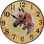 Ficha técnica e caractérísticas do produto Relógio de Parede Redondo Estampado Retrô Vintage Cavalo 34Cm