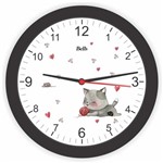 Ficha técnica e caractérísticas do produto Relógio de Parede Redondo Gatinho Preto 21,7cm Bells - de Casa Magazine