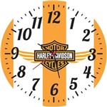 Ficha técnica e caractérísticas do produto Relógio de Parede Redondo Madeira Harley Motor Cycles