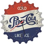 Ficha técnica e caractérísticas do produto Relógio de Parede Redondo Madeira Pepsi Tampinha