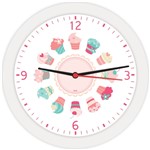 Ficha técnica e caractérísticas do produto Relógio de Parede Redondo Mini Cupcake Branco - BellS