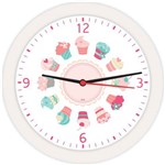 Ficha técnica e caractérísticas do produto Relogio de Parede Redondo Mini Cupcakes Bco 21,7 Bell´s Unidade