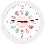 Ficha técnica e caractérísticas do produto Relogio de Parede Redondo Mini Cupcakes BCO 21,7 - BellS