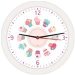 Ficha técnica e caractérísticas do produto Relogio de Parede - Redondo Mini Cupcakes Bco 21,7 - Bells