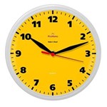 Ficha técnica e caractérísticas do produto Relógio de Parede Redondo Omega Branco Amarelo