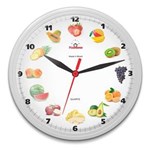 Ficha técnica e caractérísticas do produto Relógio de Parede Redondo Omega Branco Frutas