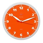 Ficha técnica e caractérísticas do produto Relógio de Parede Redondo Omega Branco Vermelho