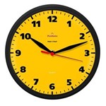 Ficha técnica e caractérísticas do produto Relógio de Parede Redondo Omega Preto Amarelo