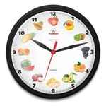 Ficha técnica e caractérísticas do produto Relógio de Parede Redondo Omega Preto Fruta