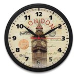 Ficha técnica e caractérísticas do produto Relógio de Parede Redondo Omega Preto Londres