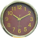 Ficha técnica e caractérísticas do produto Relógio de Parede Redondo Premium Quartz Marrom 36cm