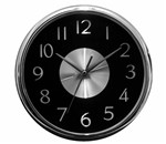 Relógio de Parede Redondo Preto e Prata 30 X 30 Cm - Reloxx