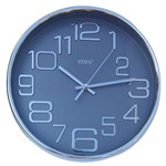Relógio de Parede Redondo S/ Barulho 27x27cm Cinza - Yin'S
